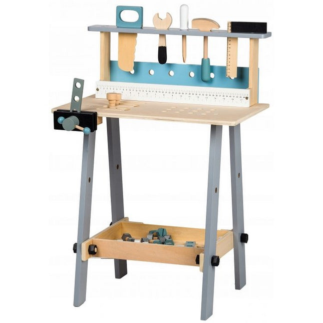 Banc de lucru cu unelte din lemn cu 32 de elemente Ecotoys 1172