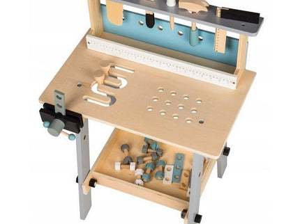 Banc de lucru cu unelte din lemn cu 32 de elemente Ecotoys 1172
