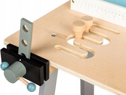 Banc de lucru cu unelte din lemn cu 32 de elemente Ecotoys 1172