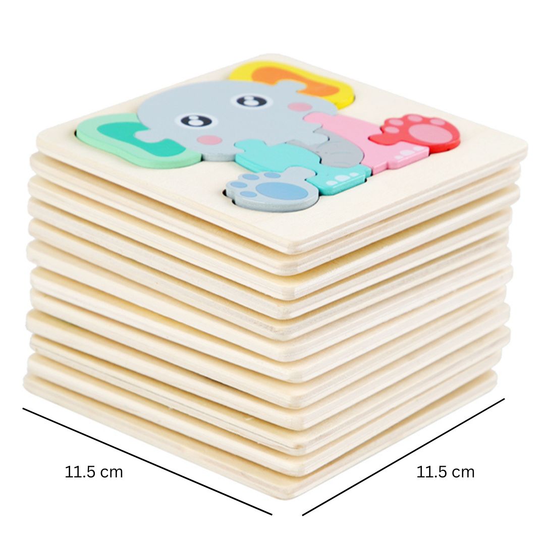 Puzzle Educaționale din lemn – Forme și Animale