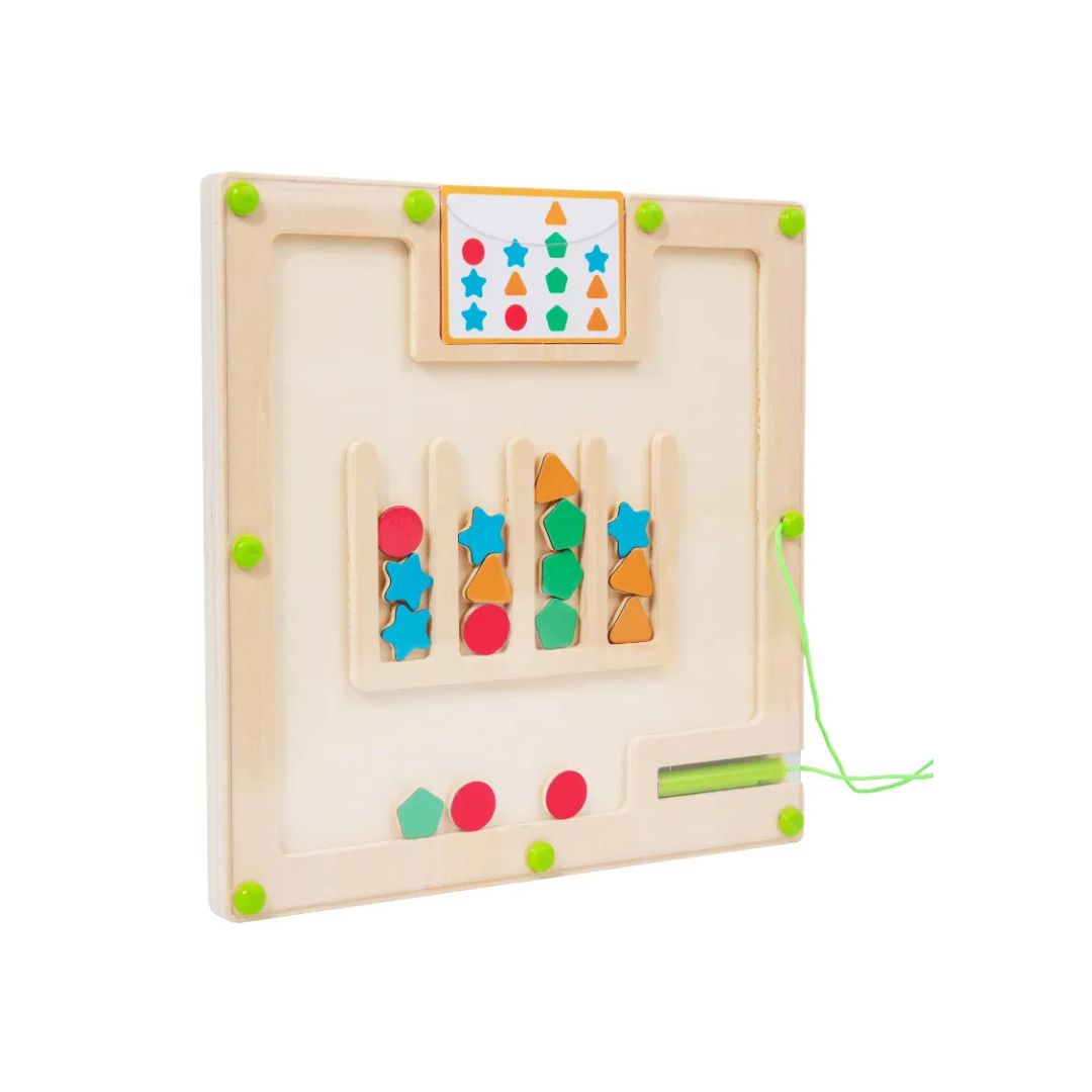Placă magnetică cu labirint de forme și culori, 3 ani+