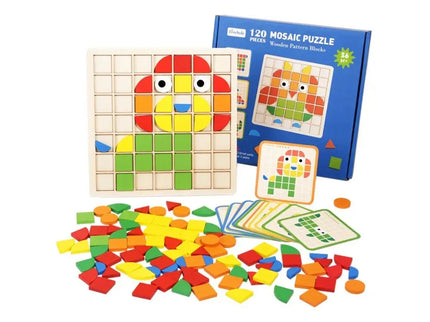 Puzzle mozaic, de tip Montessori - 120 de piese, 3 ani+ - Bebeboo - Totul pentru copii. Jucării, Hăinuțe, Perne, Mobilier, Textile