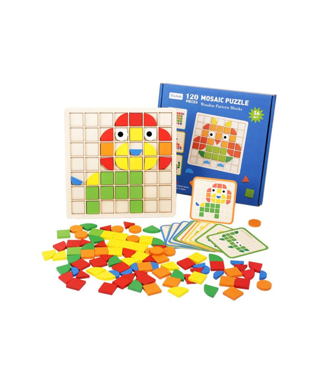 Puzzle mozaic, de tip Montessori - 120 de piese, 3 ani+