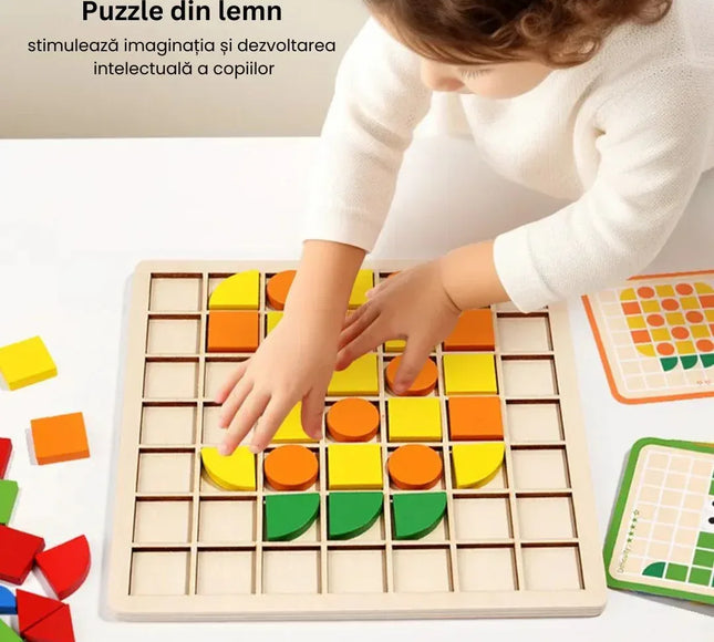 Puzzle mozaic, de tip Montessori - 120 de piese, 3 ani+ - Bebeboo - Totul pentru copii. Jucării, Hăinuțe, Perne, Mobilier, Textile