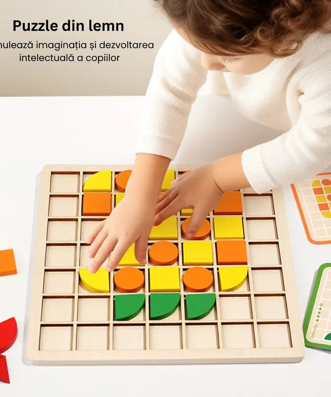 Puzzle mozaic, de tip Montessori - 120 de piese, 3 ani+