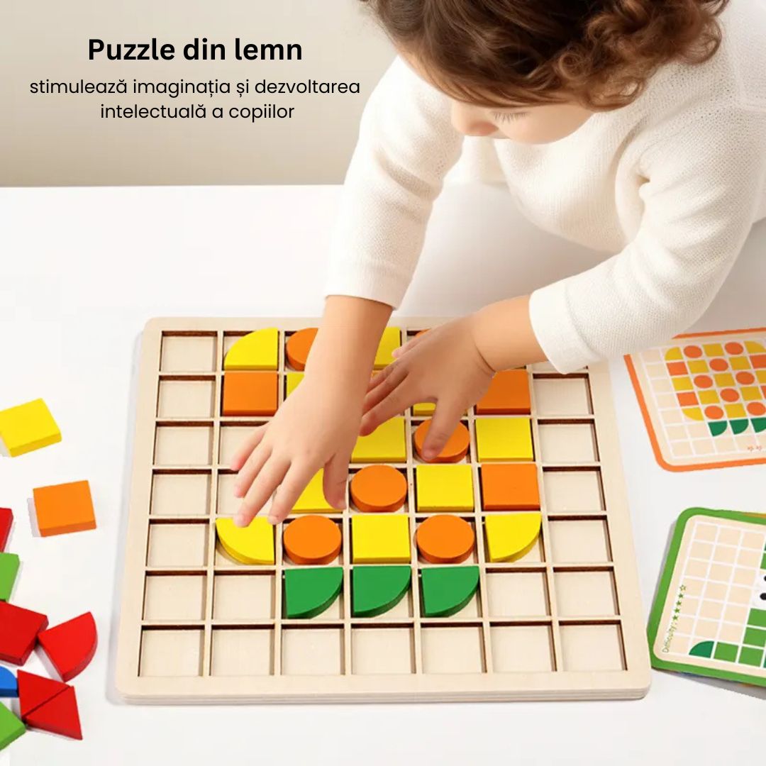 Puzzle mozaic, de tip Montessori - 120 de piese, 3 ani+