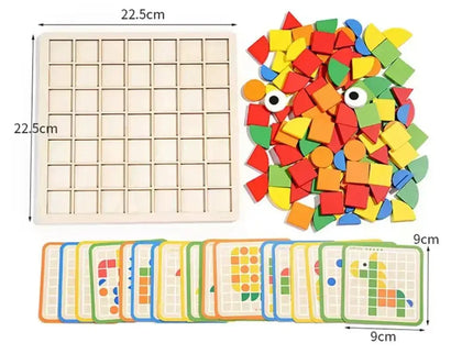 Puzzle mozaic, de tip Montessori - 120 de piese, 3 ani+ - Bebeboo - Totul pentru copii. Jucării, Hăinuțe, Perne, Mobilier, Textile