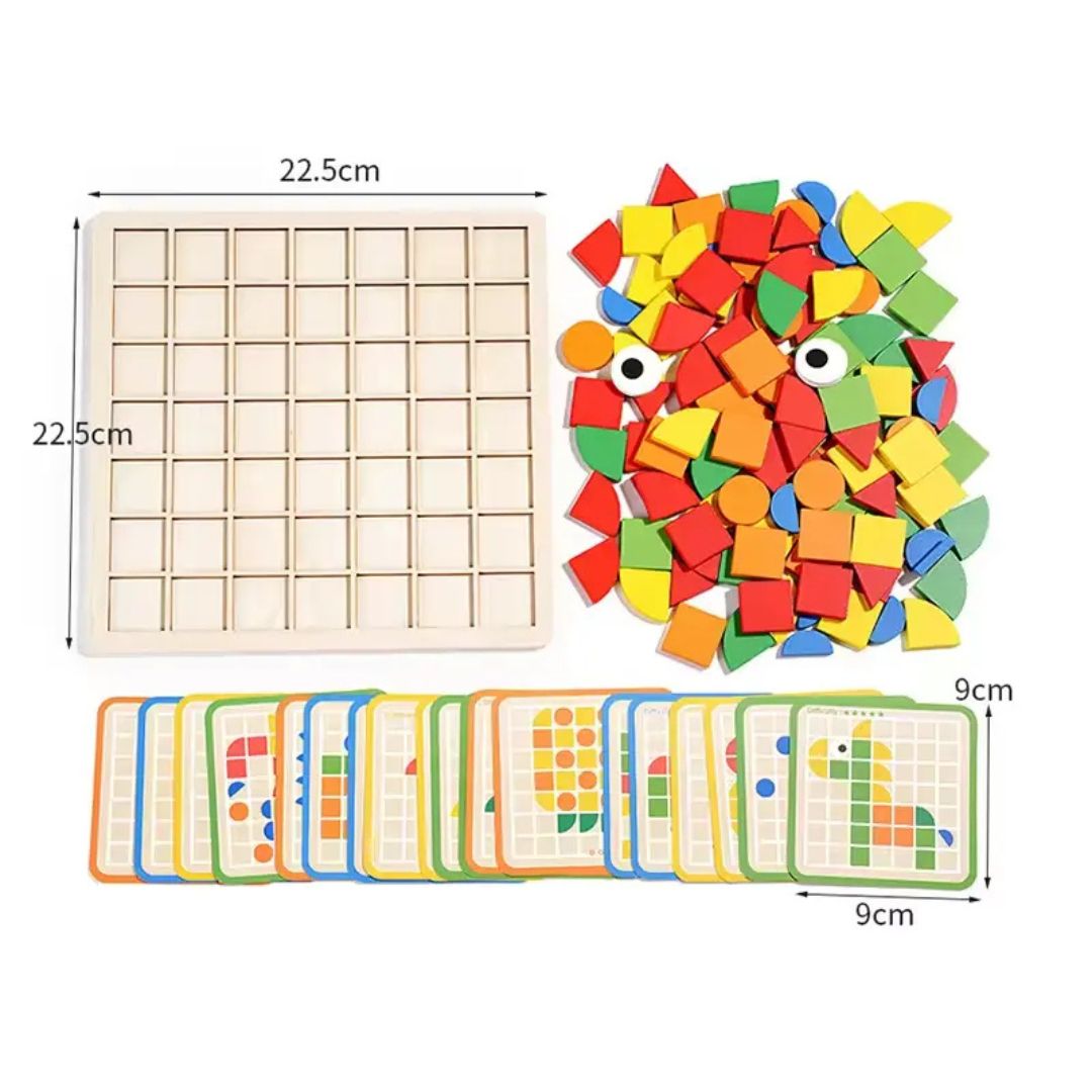 Puzzle mozaic, de tip Montessori - 120 de piese, 3 ani+