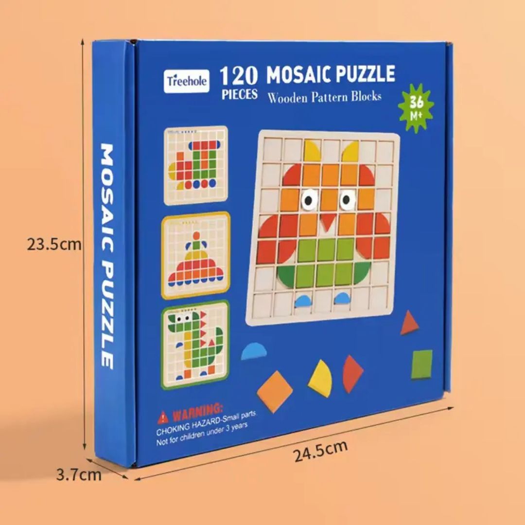 Puzzle mozaic, de tip Montessori - 120 de piese, 3 ani+