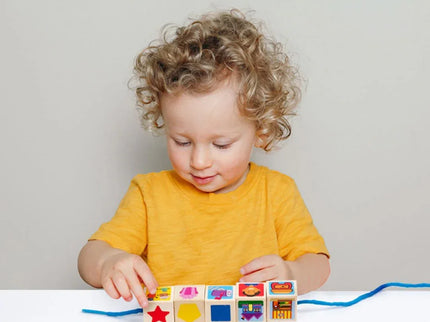 Joc educativ din lemn, 25 de cuburi numerotate și 10 carduri, 1.5 ani+ - Bebeboo - Totul pentru copii. Jucării, Hăinuțe, Perne, Mobilier, Textile