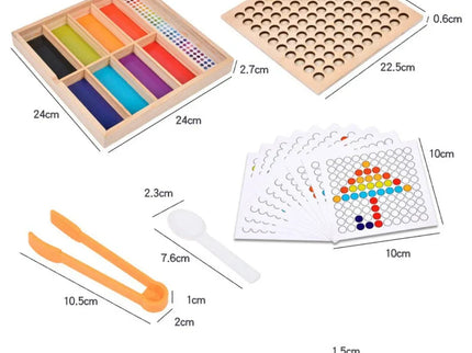 Joc educativ mozaic cu piese cilindrice din lemn, 3 ani+ - Bebeboo - Totul pentru copii. Jucării, Hăinuțe, Perne, Mobilier, Textile