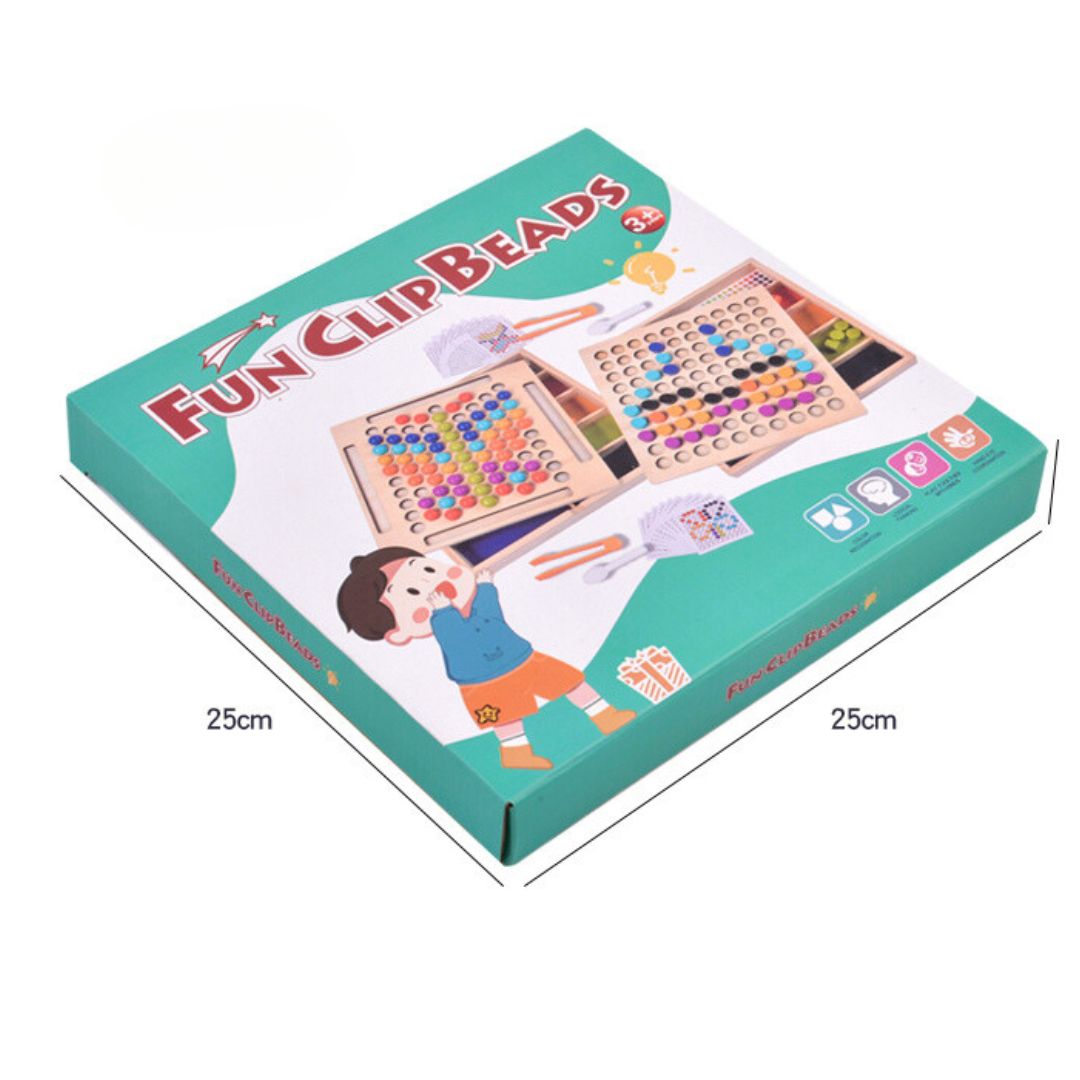 Joc educativ mozaic cu piese cilindrice din lemn, 3 ani+