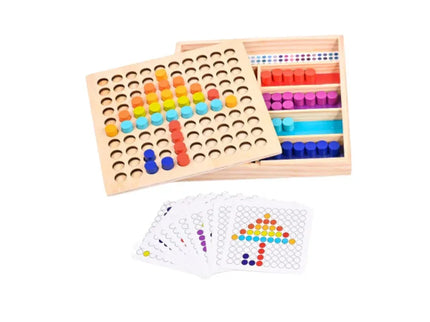 Joc educativ mozaic cu piese cilindrice din lemn, 3 ani+ - Bebeboo - Totul pentru copii. Jucării, Hăinuțe, Perne, Mobilier, Textile