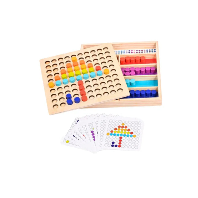 Joc educativ mozaic cu piese cilindrice din lemn, 3 ani+ - Bebeboo - Totul pentru copii. Jucării, Hăinuțe, Perne, Mobilier, Textile