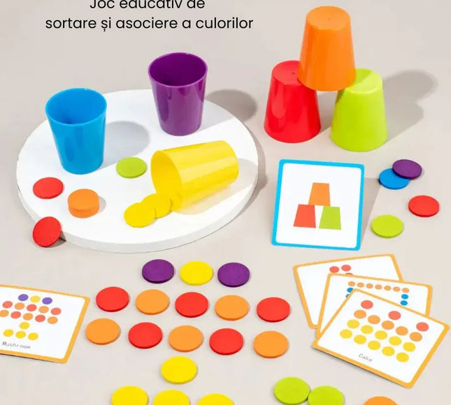 Joc de sortare a jetoanelor, cu 6 pahare, 3 ani+ - Bebeboo - Totul pentru copii. Jucării, Hăinuțe, Perne, Mobilier, Textile