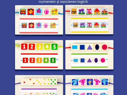 Joc educativ din lemn, 25 de cuburi numerotate și 10 carduri, 1.5 ani+ - Bebeboo - Totul pentru copii. Jucării, Hăinuțe, Perne, Mobilier, Textile