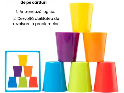 Joc de sortare a jetoanelor, cu 6 pahare, 3 ani+ - Bebeboo - Totul pentru copii. Jucării, Hăinuțe, Perne, Mobilier, Textile