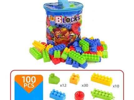 Set de construit - 100 de piese din plastic, 3 ani+ - Bebeboo - Totul pentru copii. Jucării, Hăinuțe, Perne, Mobilier, Textile
