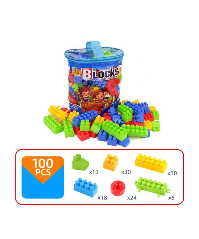 Set de construit - 100 de piese din plastic, 3 ani+