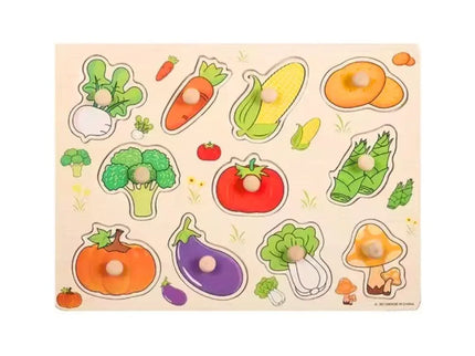Puzzle incastru din lemn cu 11 Legume, 2 ani+ - Bebeboo - Totul pentru copii. Jucării, Hăinuțe, Perne, Mobilier, Textile