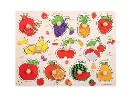Puzzle incastru din lemn cu 11 Fructe, 2 ani+ - Bebeboo - Totul pentru copii. Jucării, Hăinuțe, Perne, Mobilier, Textile