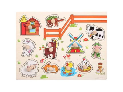 Puzzle incastru din lemn, Animale Domestice, 2 ani+ - Bebeboo - Totul pentru copii. Jucării, Hăinuțe, Perne, Mobilier, Textile