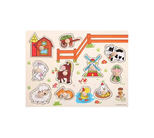 Puzzle incastru din lemn, Animale Domestice, 2 ani+ - Bebeboo - Totul pentru copii. Jucării, Hăinuțe, Perne, Mobilier, Textile