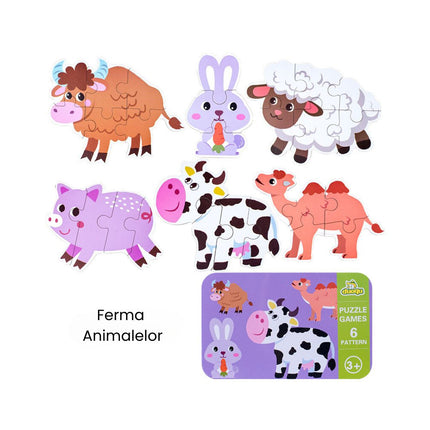 Set din 6 puzzle-uri pentru copii 3 ani+