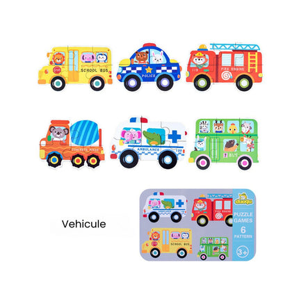 Set din 6 puzzle-uri pentru copii 3 ani+