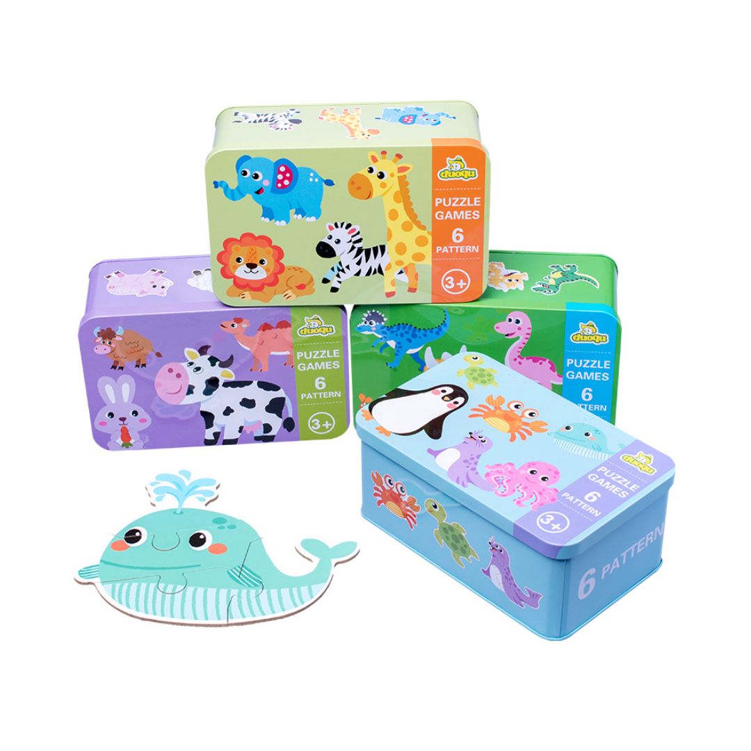 Set din 6 puzzle-uri pentru copii 3 ani+