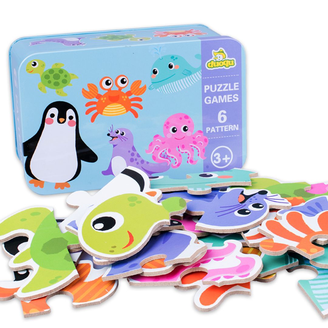 Set din 6 puzzle-uri pentru copii 3 ani+