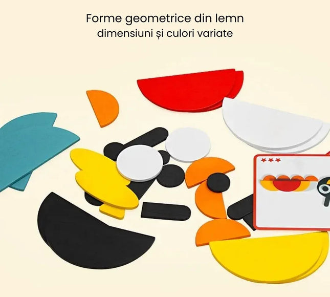Set de figuri geometrice Animago, 3 ani+ - Bebeboo - Totul pentru copii. Jucării, Hăinuțe, Perne, Mobilier, Textile