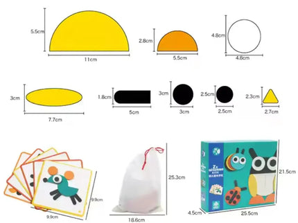 Set de figuri geometrice Animago, 3 ani+ - Bebeboo - Totul pentru copii. Jucării, Hăinuțe, Perne, Mobilier, Textile