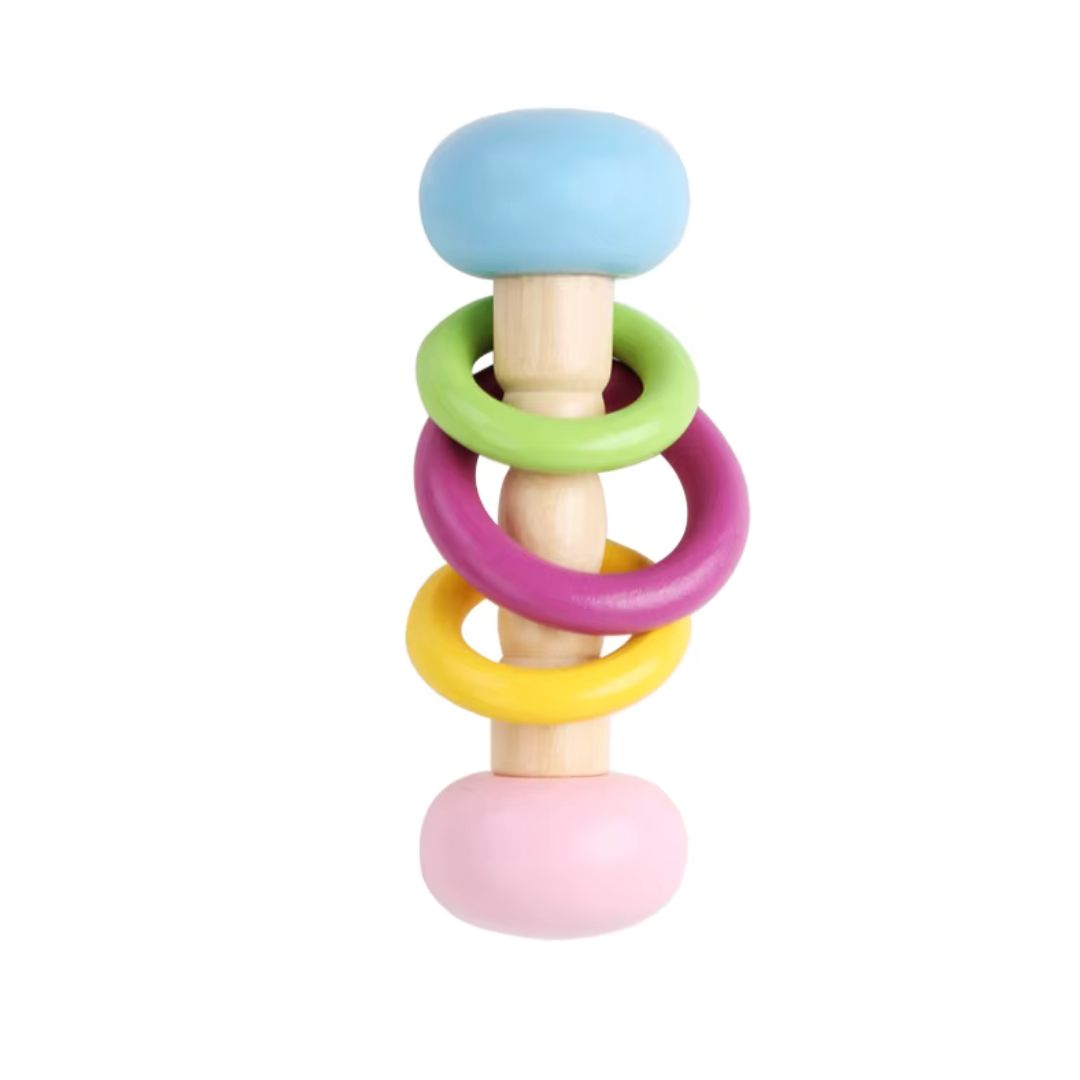 Set 4 jucării senzoriale din lemn, 6 luni+