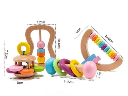 Set 4 jucării senzoriale din lemn, 6 luni+ - Bebeboo - Totul pentru copii. Jucării, Hăinuțe, Perne, Mobilier, Textile