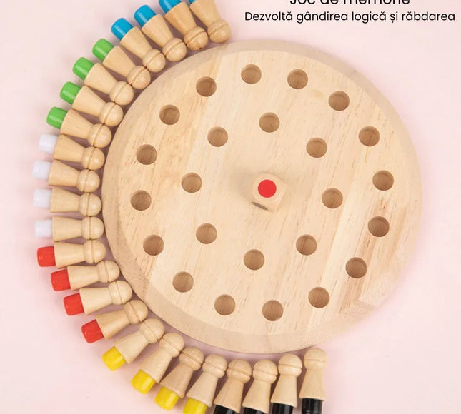 Joc de societate și memorie, din lemn - Memory Chess, 3 ani+ - Bebeboo - Totul pentru copii. Jucării, Hăinuțe, Perne, Mobilier, Textile