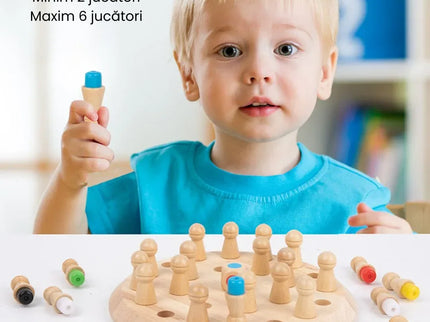 Joc de societate și memorie, din lemn - Memory Chess, 3 ani+ - Bebeboo - Totul pentru copii. Jucării, Hăinuțe, Perne, Mobilier, Textile