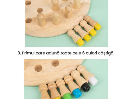 Joc de societate și memorie, din lemn - Memory Chess, 3 ani+ - Bebeboo - Totul pentru copii. Jucării, Hăinuțe, Perne, Mobilier, Textile