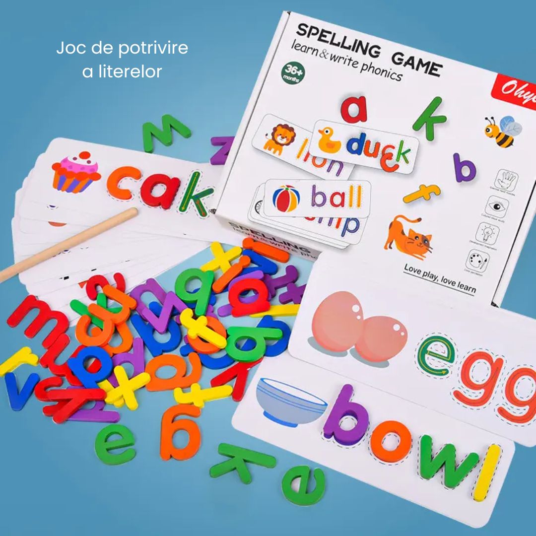 Joc de învățare și potrivire a literelor, 3 ani+