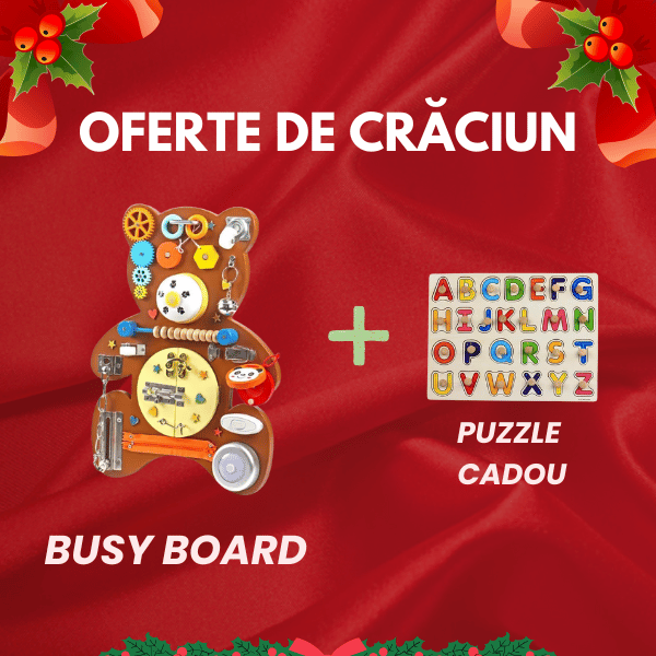 Ofertă de Crăciun: Cumperi un Busy Board și primești GRATUIT Puzzle Incastru 26 Litere
