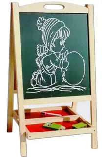 Tăbliță de scris dublă cu numărătoare din lemn 68 cm – 2 fețe funcționale - Bebeboo - Totul pentru copii. Jucării, Hăinuțe, Perne, Mobilier, Textile