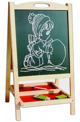 Tăbliță de scris dublă cu numărătoare din lemn 68 cm – 2 fețe funcționale