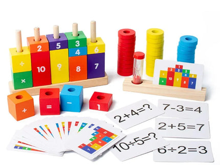 Joc educativ Aritmetica de Bază, piese din lemn și carduri interactive, 3 ani+ - Bebeboo - Totul pentru copii. Jucării, Hăinuțe, Perne, Mobilier, Textile