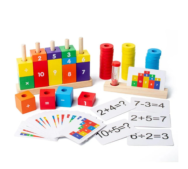 Joc educativ Aritmetica de Bază, piese din lemn și carduri interactive, 3 ani+ - Bebeboo - Totul pentru copii. Jucării, Hăinuțe, Perne, Mobilier, Textile
