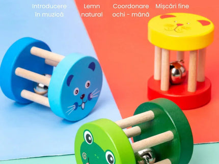 Zornăitoare din lemn, pentru bebeluși 6 luni+ - Bebeboo - Totul pentru copii. Jucării, Hăinuțe, Perne, Mobilier, Textile