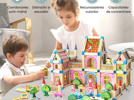 Set de construcție din 128 de piese, 3 ani+ - Bebeboo - Totul pentru copii. Jucării, Hăinuțe, Perne, Mobilier, Textile