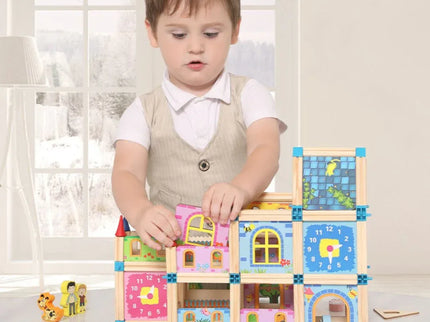 Set de construcție din 128 de piese, 3 ani+ - Bebeboo - Totul pentru copii. Jucării, Hăinuțe, Perne, Mobilier, Textile