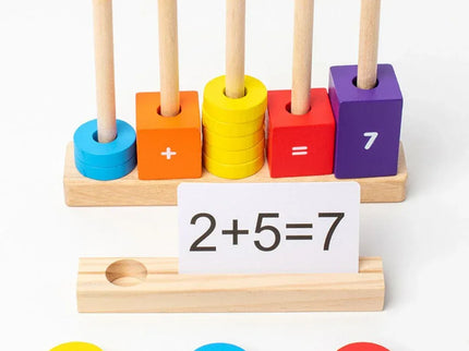 Joc educativ Aritmetica de Bază, piese din lemn și carduri interactive, 3 ani+ - Bebeboo - Totul pentru copii. Jucării, Hăinuțe, Perne, Mobilier, Textile