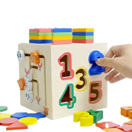 Cub educativ multifuncțional din lemn, 1 an+