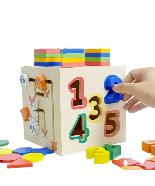 Cub educativ multifuncțional din lemn, 1 an+